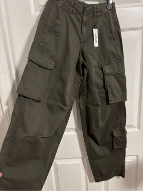 Garage Ashton Barrel Cargo Pants Dark Moss Olive Green Baggy Utility NWT XXS 00